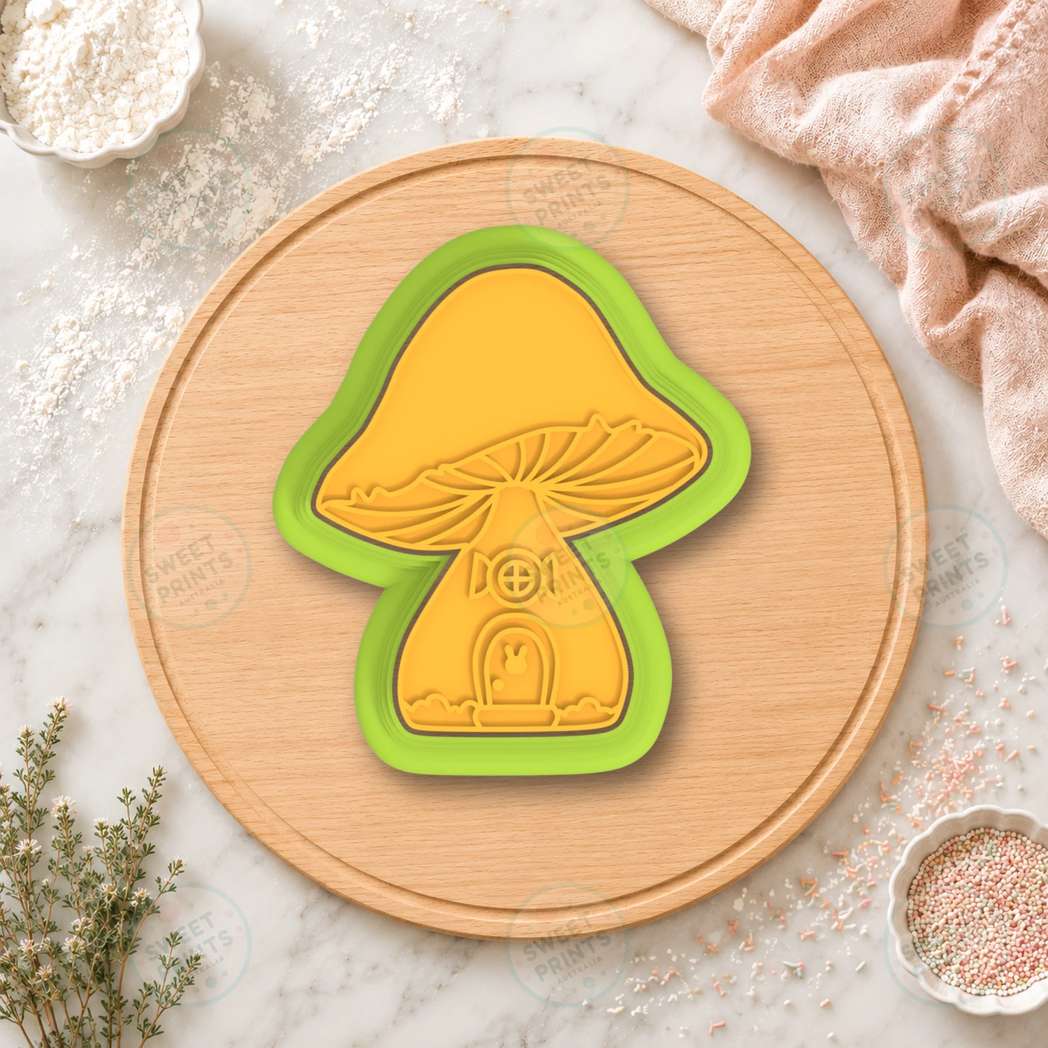 Mushroom House Cookie Cutter & Stamp cookie cutter