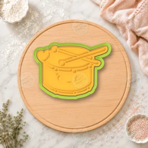 Cute Drum Character Cookie Cutter & Stamp