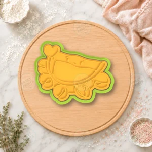Cute Tambourine Character Cookie Cutter & Stamp