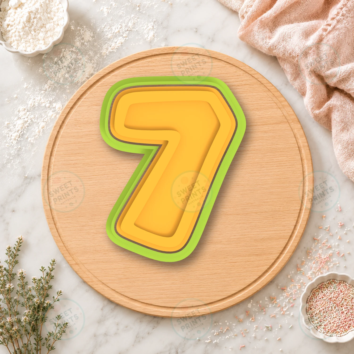 Number 7 Cookie Cutter & Stamp cookie cutter