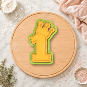 Number 1 with Crown Cookie Cutter & Stamp