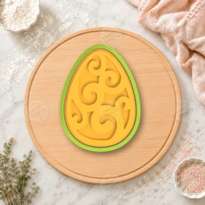 Spiral Scroll Easter Egg Cookie Cutter & Stamp