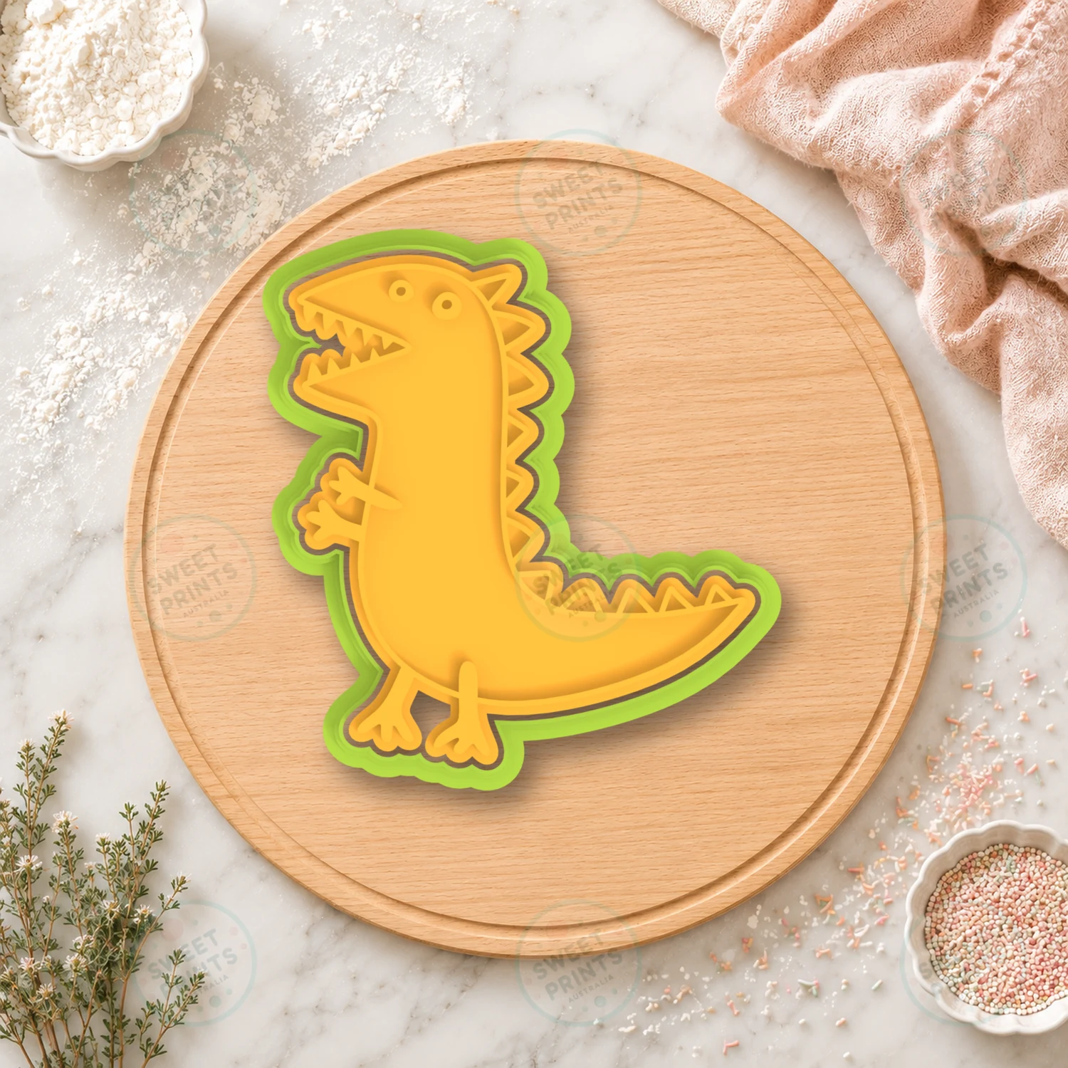 George Dinosaur Toy Cookie Cutter & Stamp cookie cutter