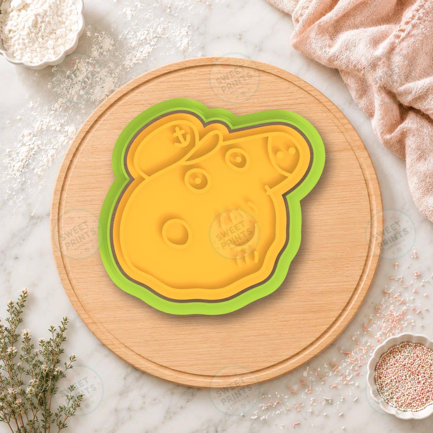 Peppa Pig Family Head With Sailor Hat Cookie Cutter & Stamp cookie cutter