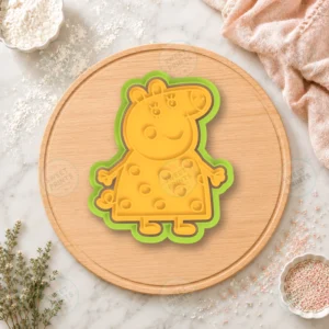 Pig In Spotty Dress Cookie Cutter & Stamp