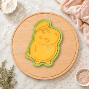 Pig With Cap Cookie Cutter & Stamp