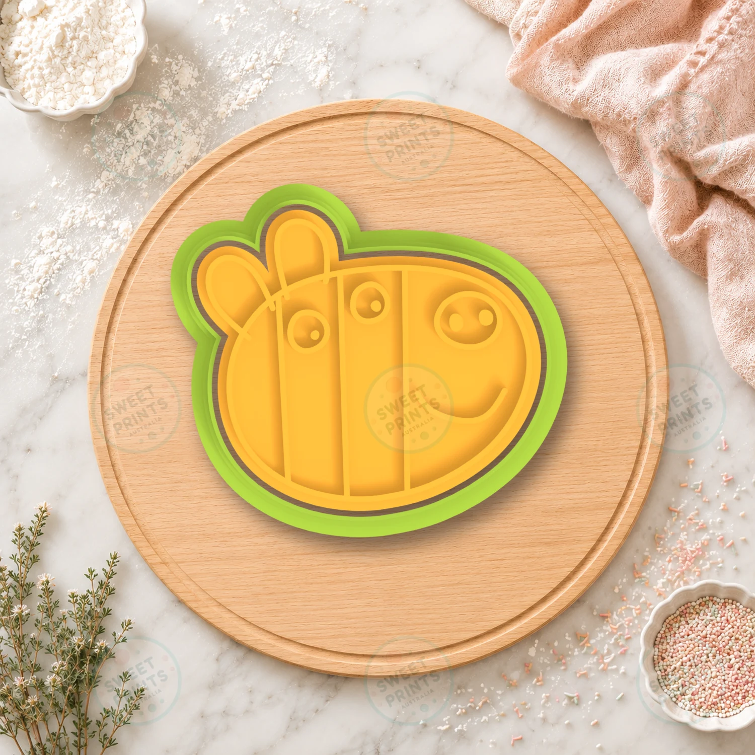 Striped Face 1 Cookie Cutter & Stamp cookie cutter