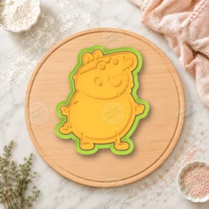 Pig With Cap And Glasses Cookie Cutter & Stamp