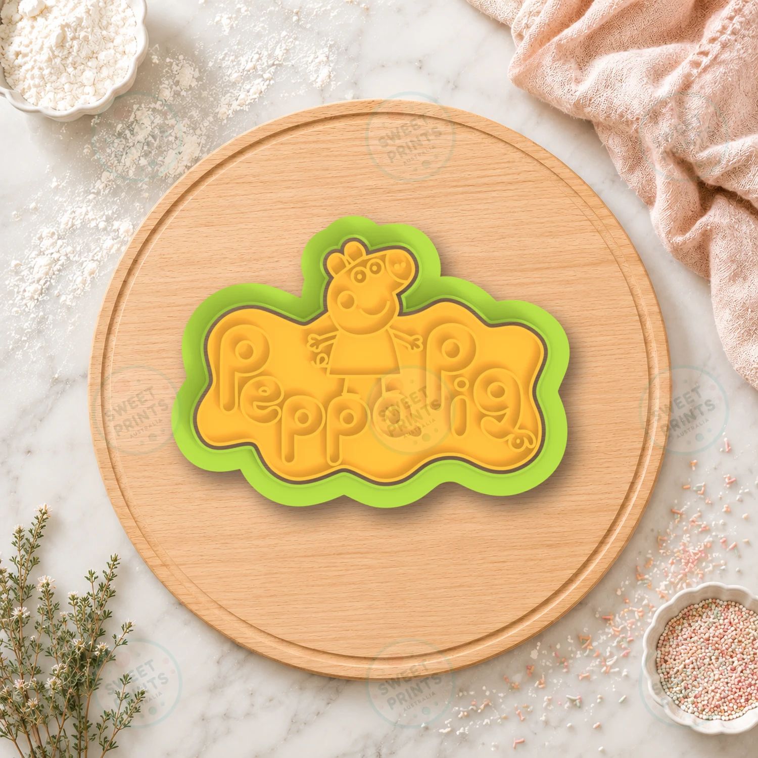Peppa Pig Logo Cookie Cutter & Stamp cookie cutter