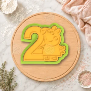 Peppa Pig Number 2 Two Cookie Cutter & Stamp