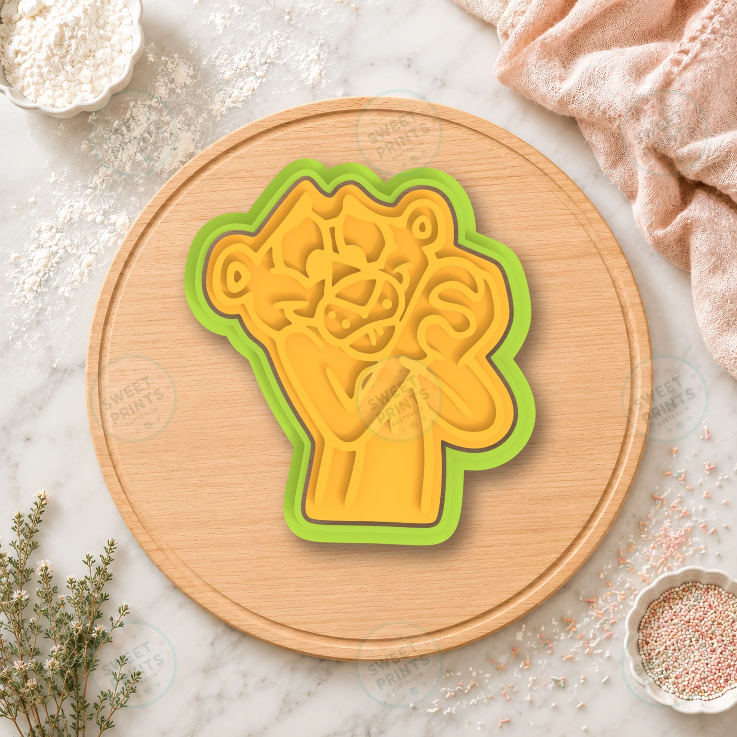 Pink Panther Face Cookie Cutter & Stamp cookie cutter