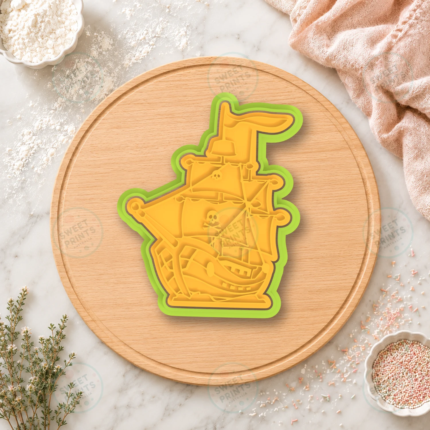 Pirate Ship 1 Cookie Cutter & Stamp cookie cutter