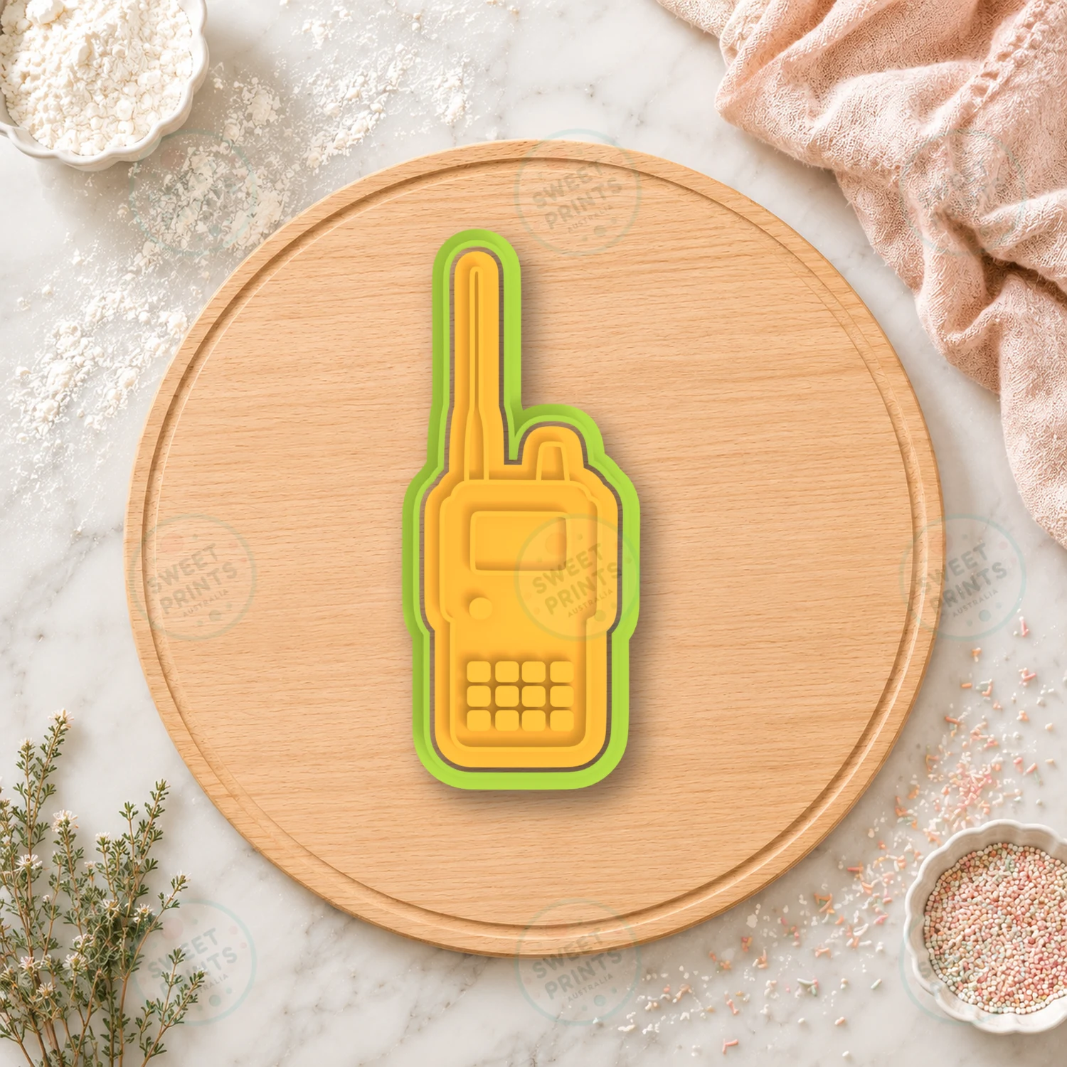 Police Radio Cookie Cutter & Stamp cookie cutter