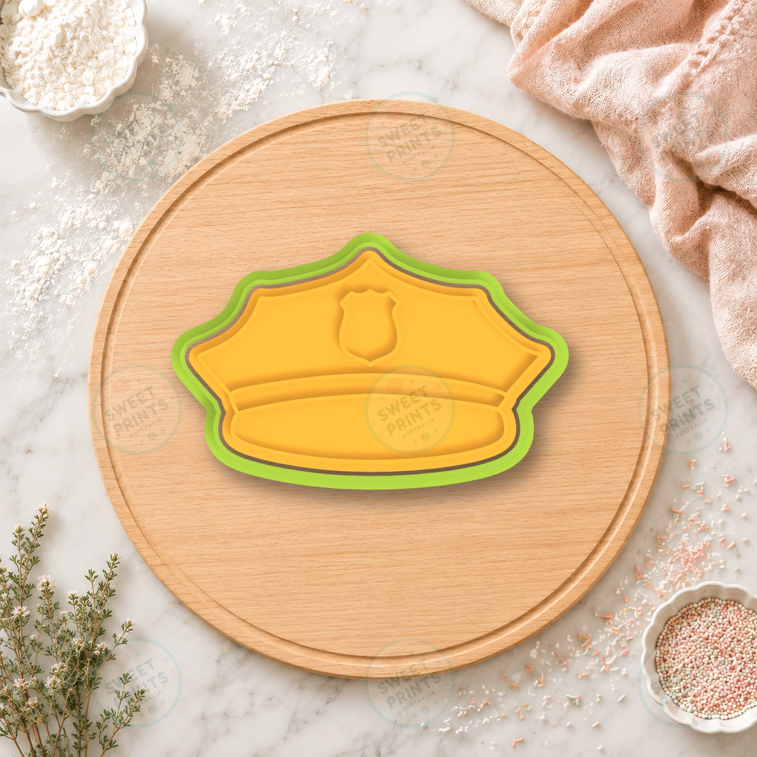 Police Hat Cookie Cutter & Stamp cookie cutter