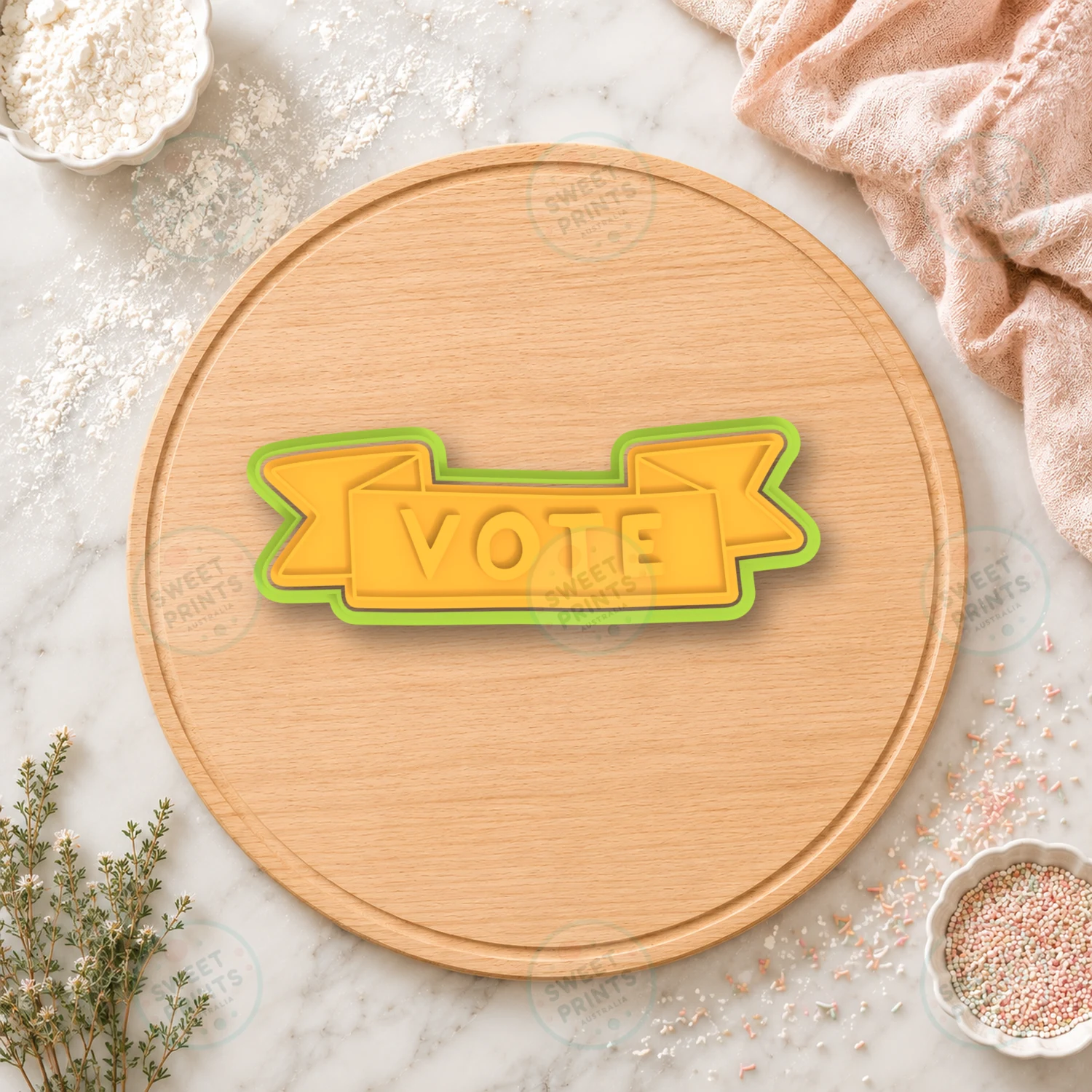 Vote Ribbon Banner Cookie Cutter & Stamp cookie cutter