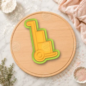 Hand Trolley Cart Cookie Cutter & Stamp