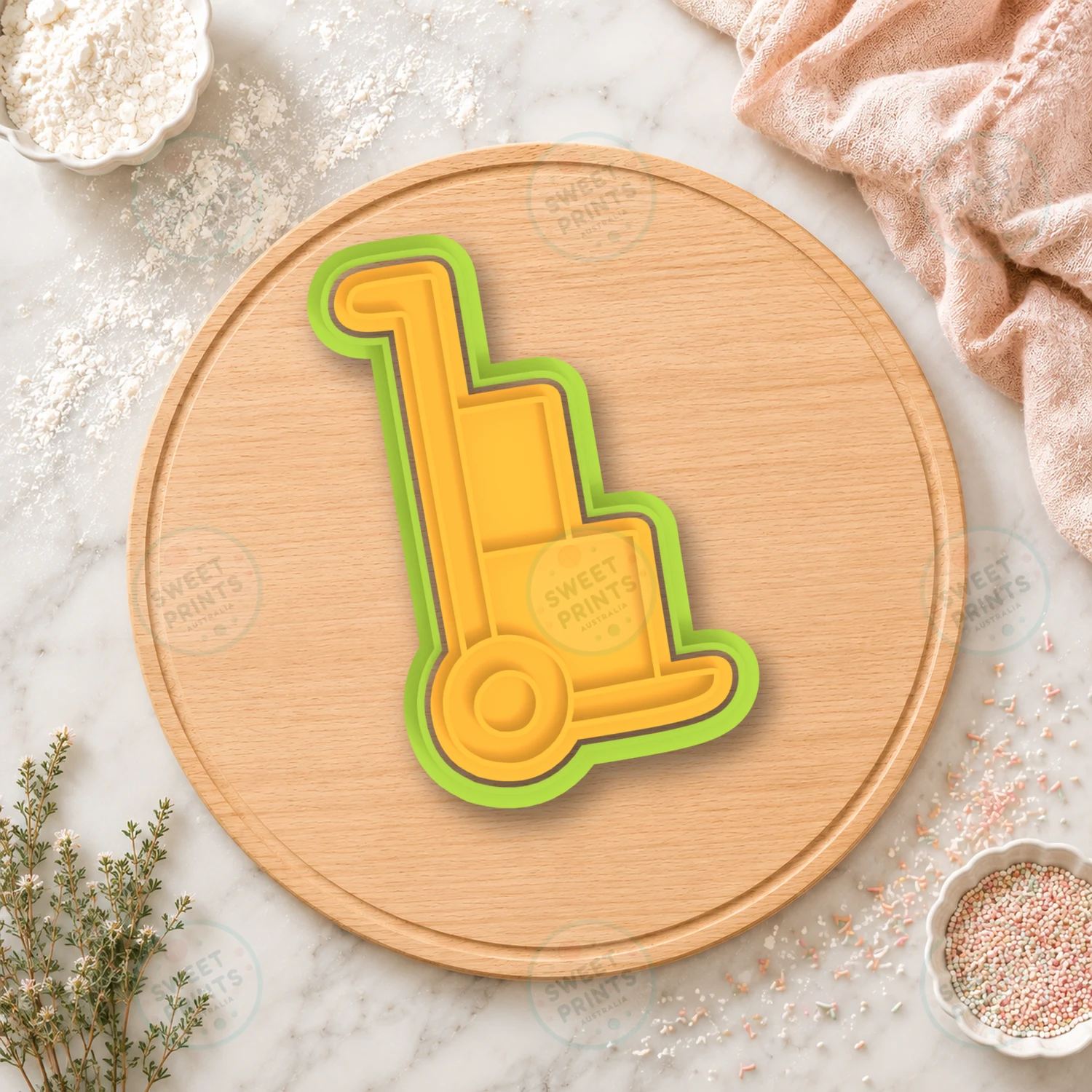 Hand Trolley Cart Cookie Cutter & Stamp cookie cutter
