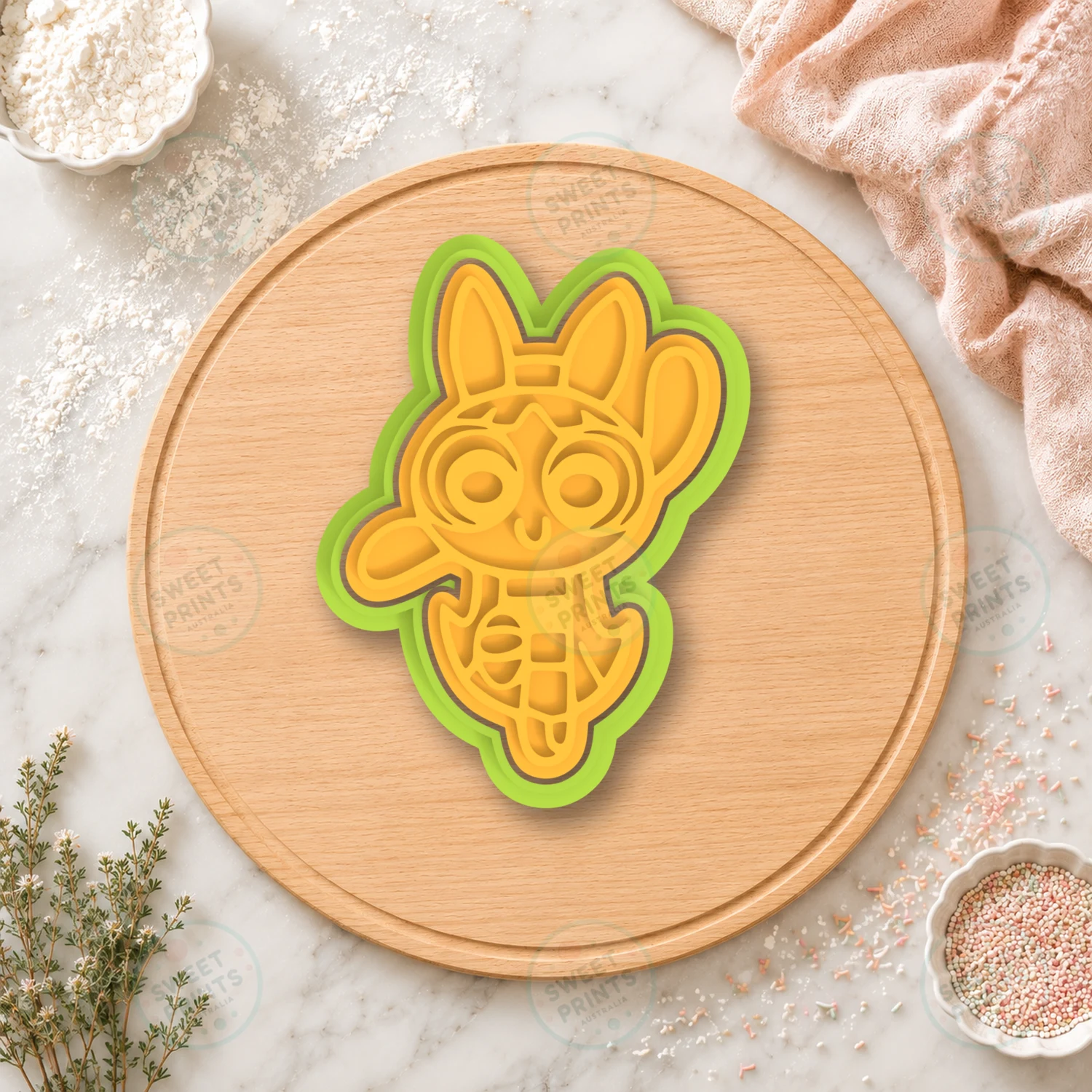 Powerpuff Girl Bubbles Cookie Cutter & Stamp cookie cutter
