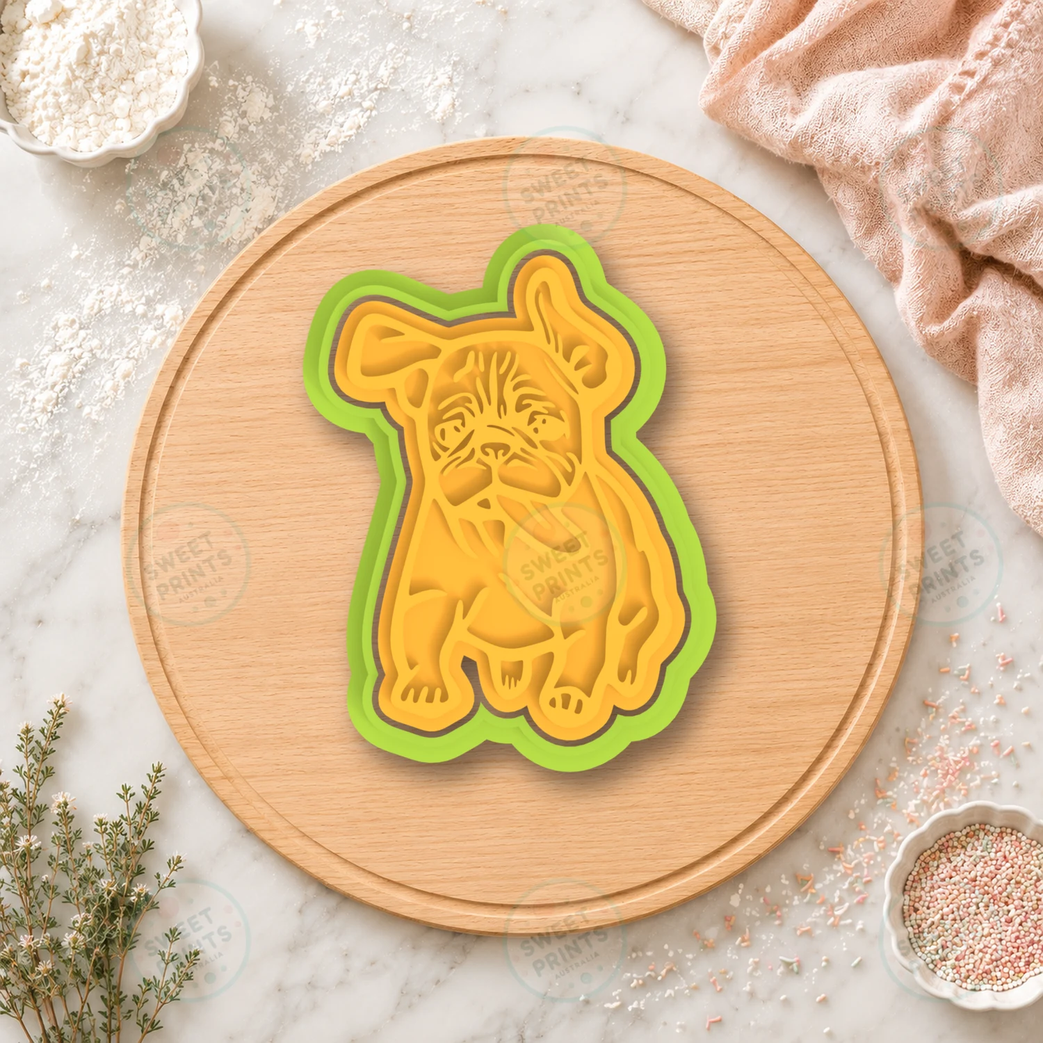 Pug Puppy Portrait Cookie Cutter & Stamp cookie cutter