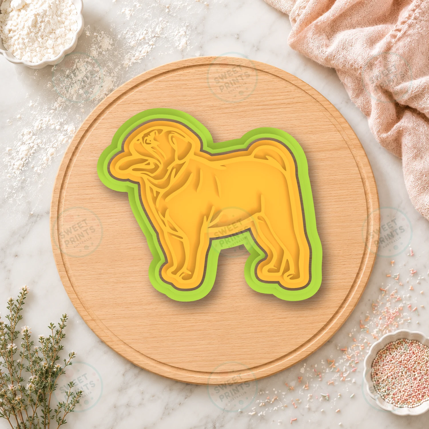 Pug Standing Cookie Cutter & Stamp cookie cutter