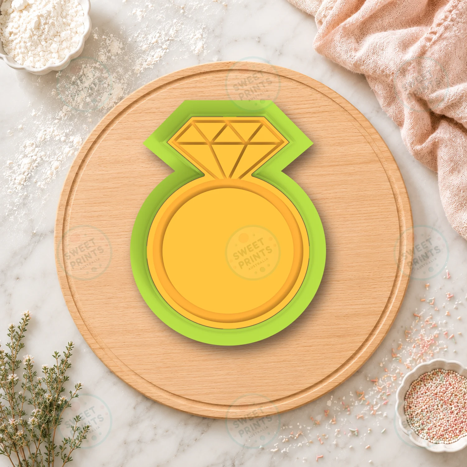 Diamond Ring Cookie Cutter & Stamp cookie cutter