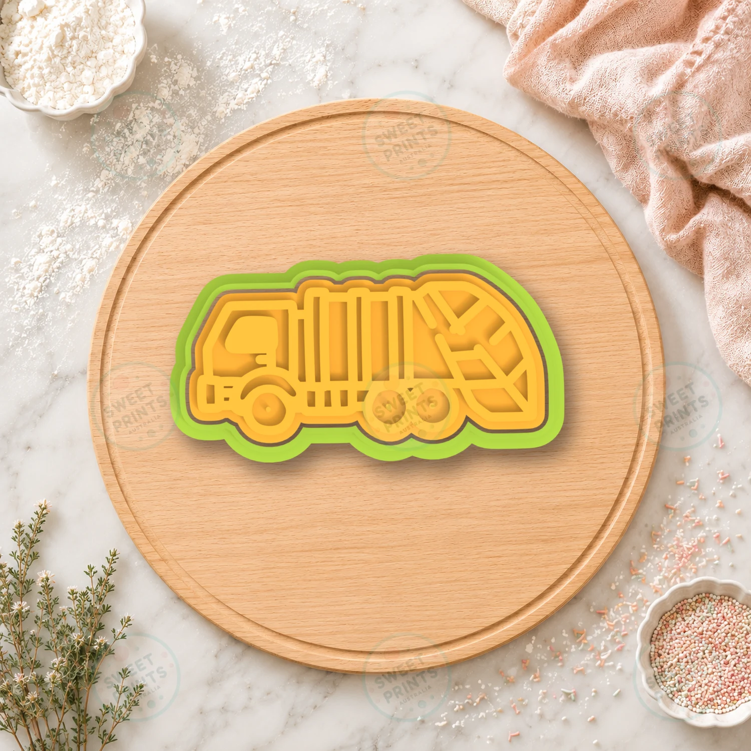 Garbage Truck Cookie Cutter & Stamp cookie cutter