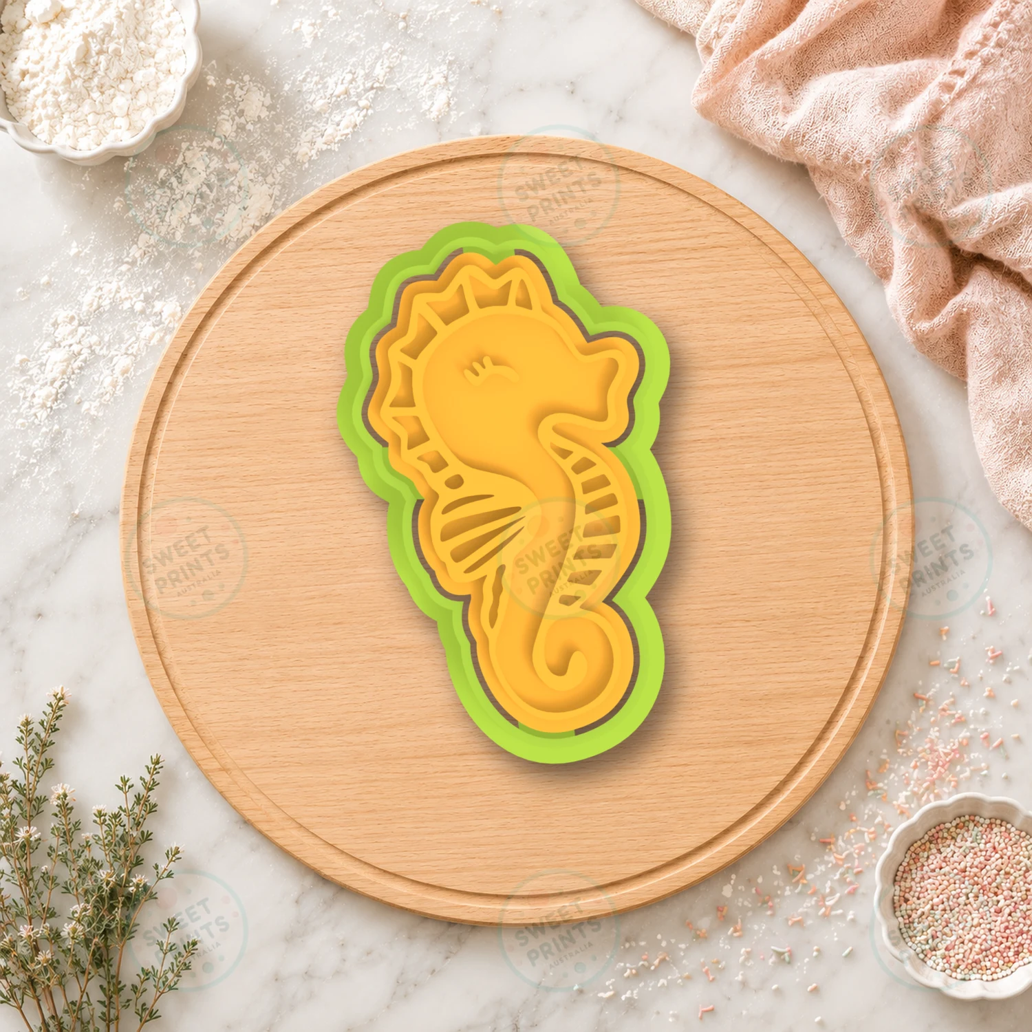 Seahorse Cookie Cutter & Stamp cookie cutter