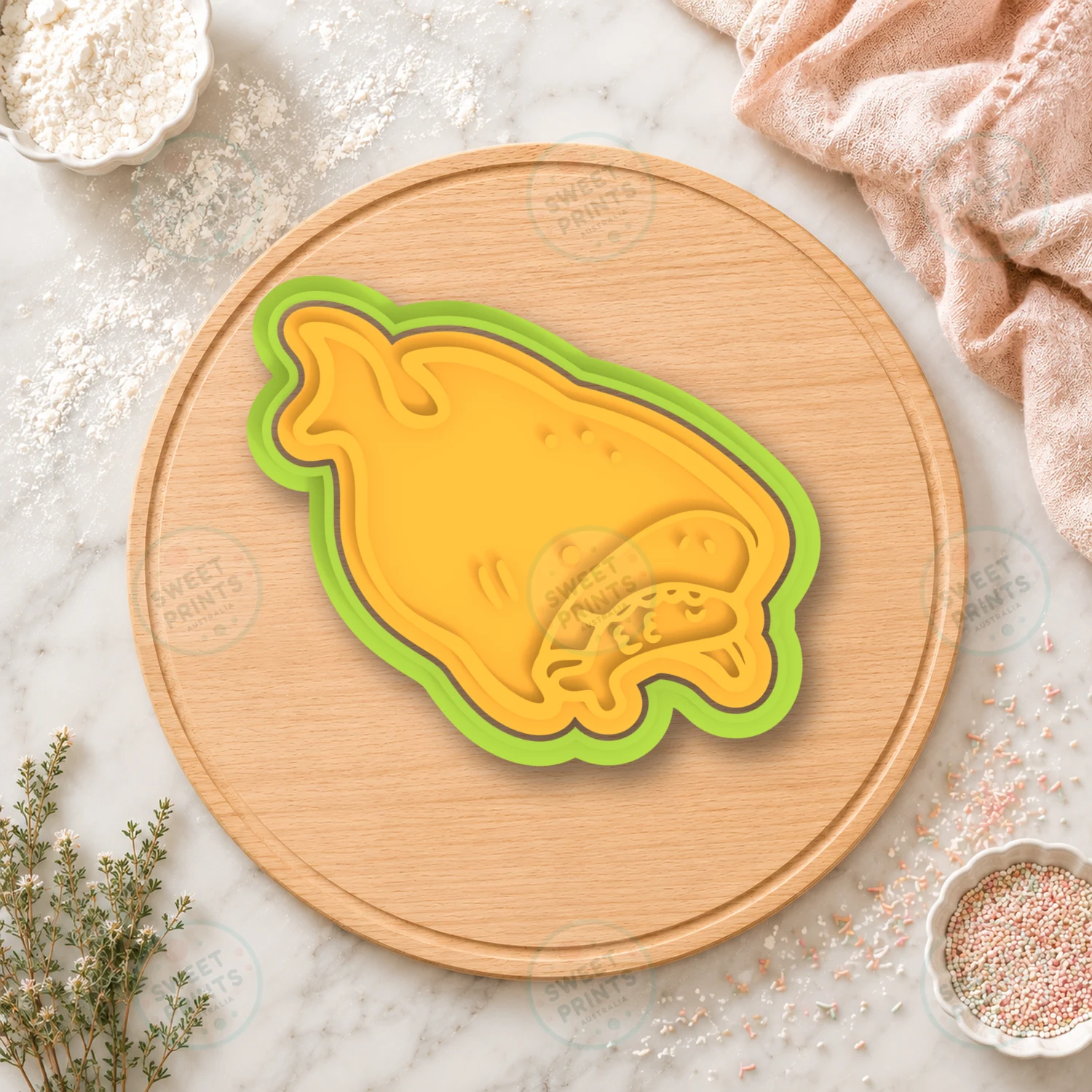 Shark Open Mouth Cookie Cutter & Stamp cookie cutter