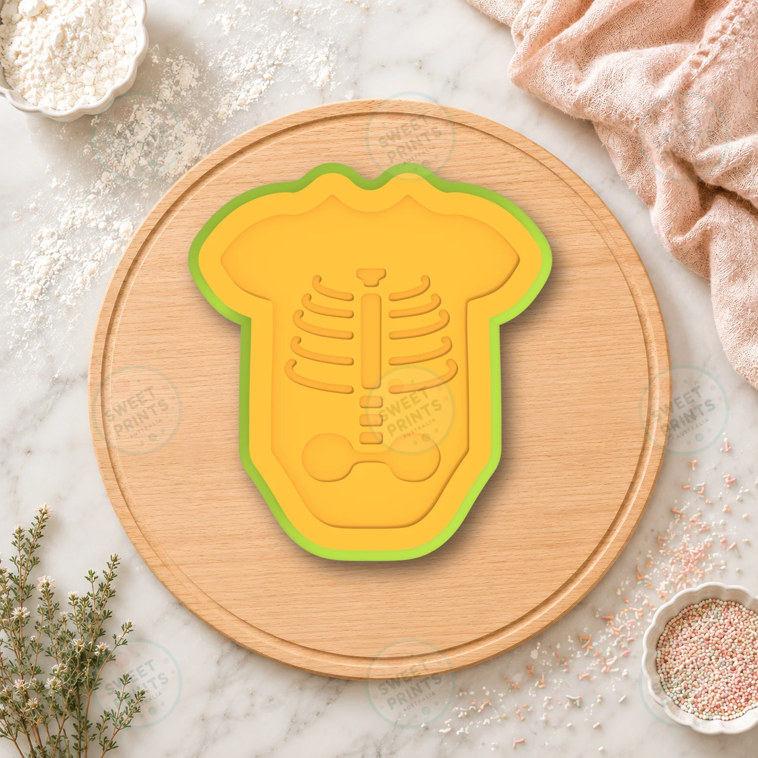 Skeleton Baby Shower Halloween Cookie Cutter & Stamp cookie cutter