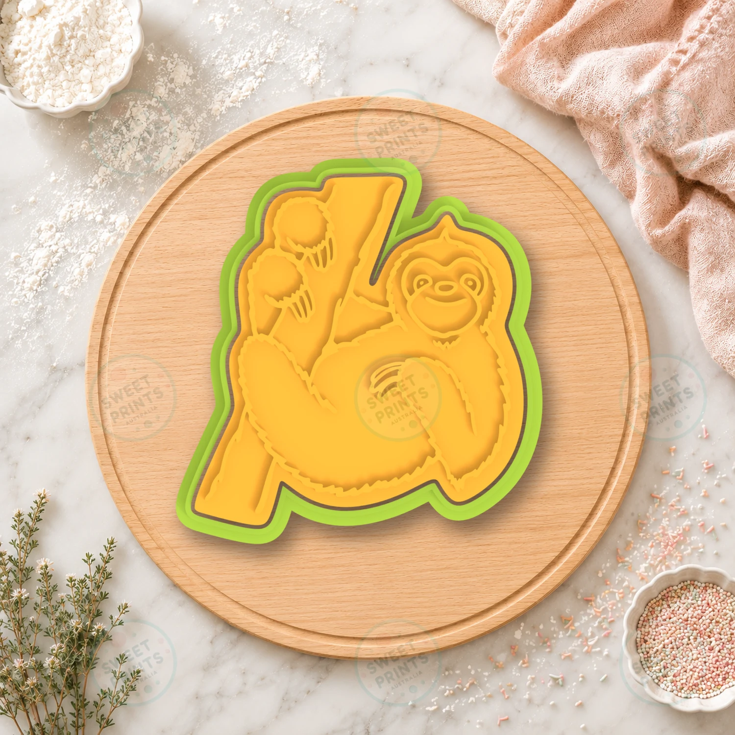 Sloth On Branch Cookie Cutter & Stamp cookie cutter