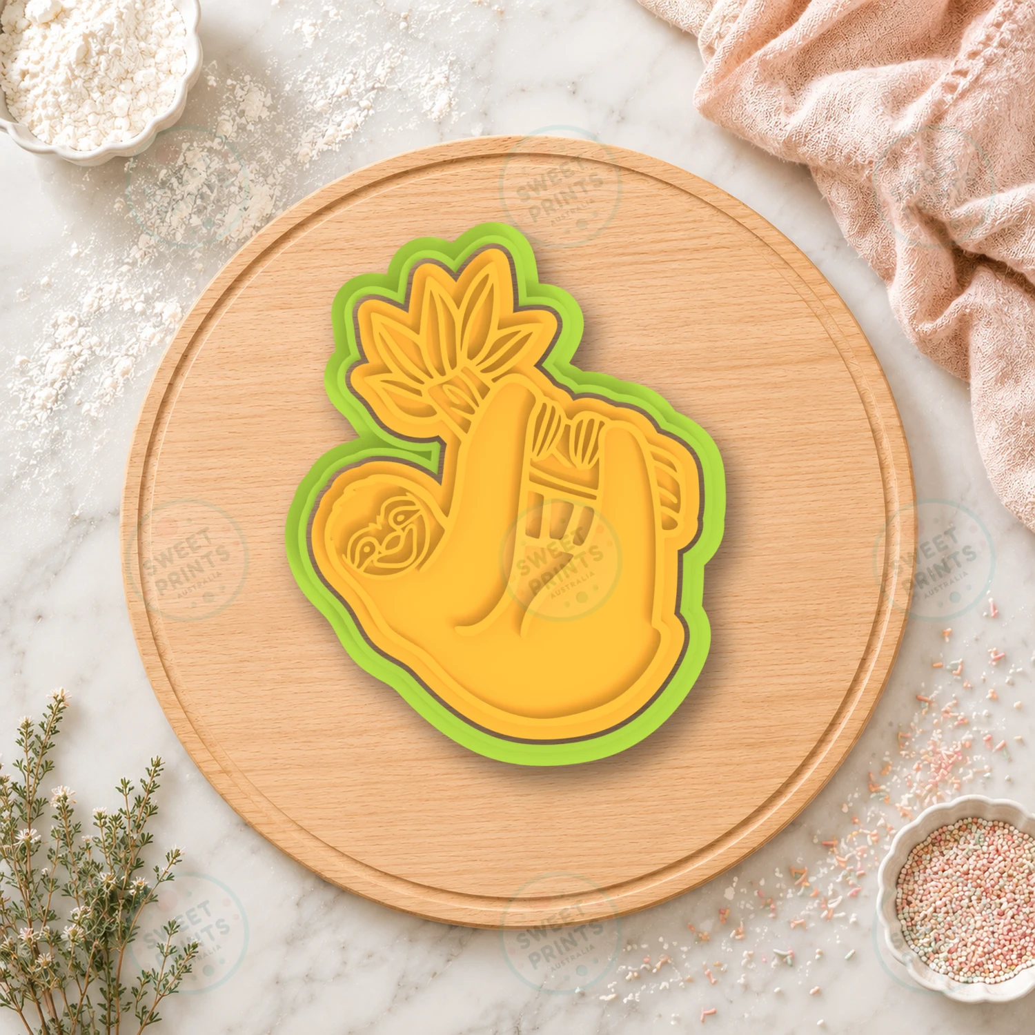 Sloth Climbing Cookie Cutter & Stamp cookie cutter