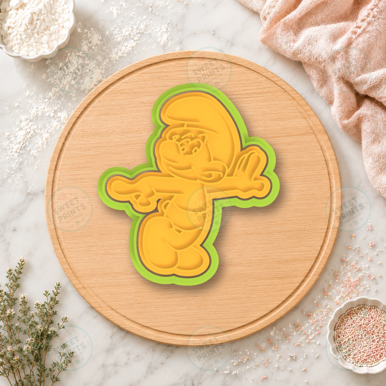 Smurf Pointing Cookie Cutter & Stamp cookie cutter