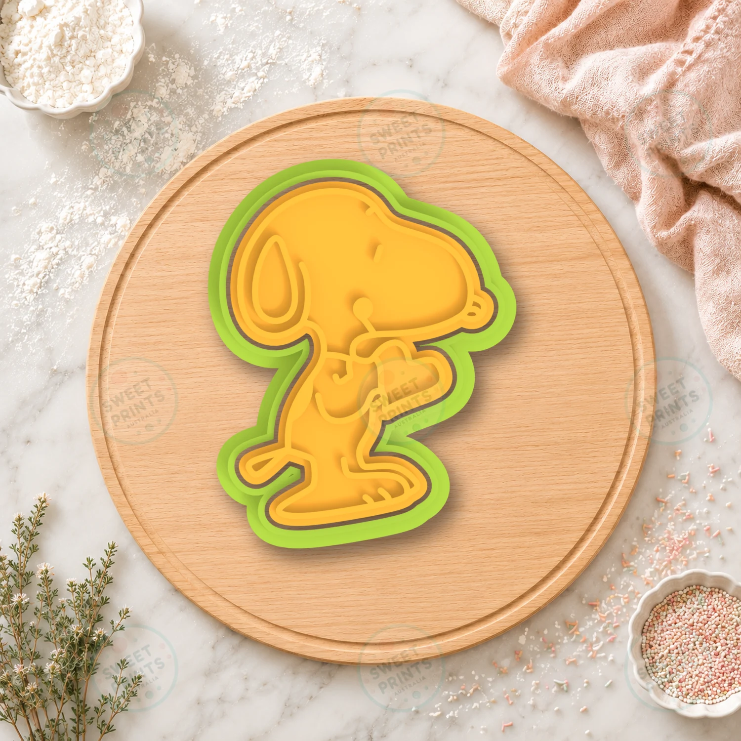 Snoopy And Woodstock Heart Cookie Cutter & Stamp cookie cutter