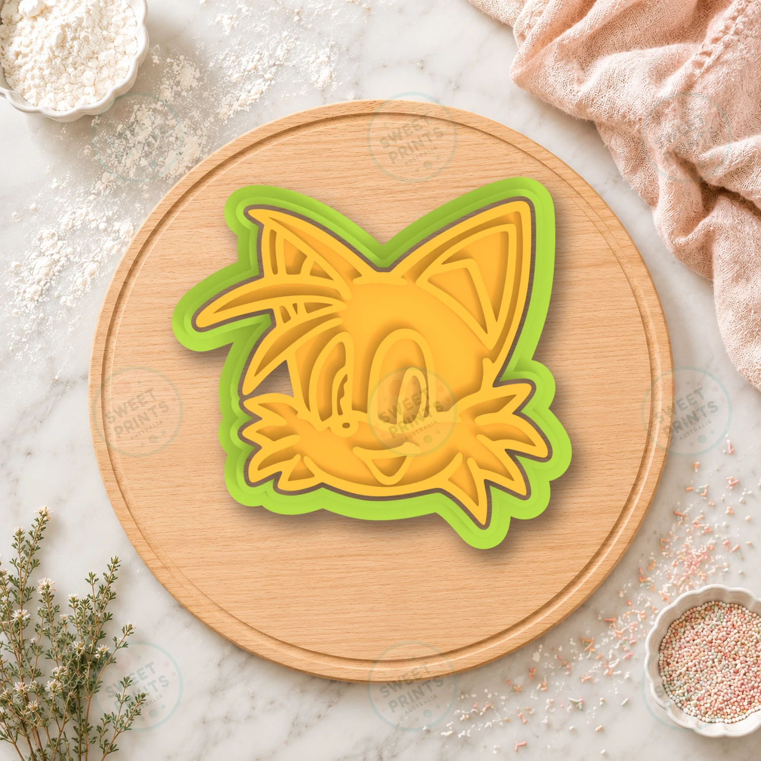 Miles Tails Prower Cookie Cutter & Stamp cookie cutter