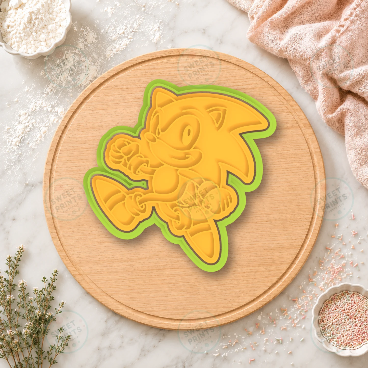 Sonic Running Cookie Cutter & Stamp cookie cutter