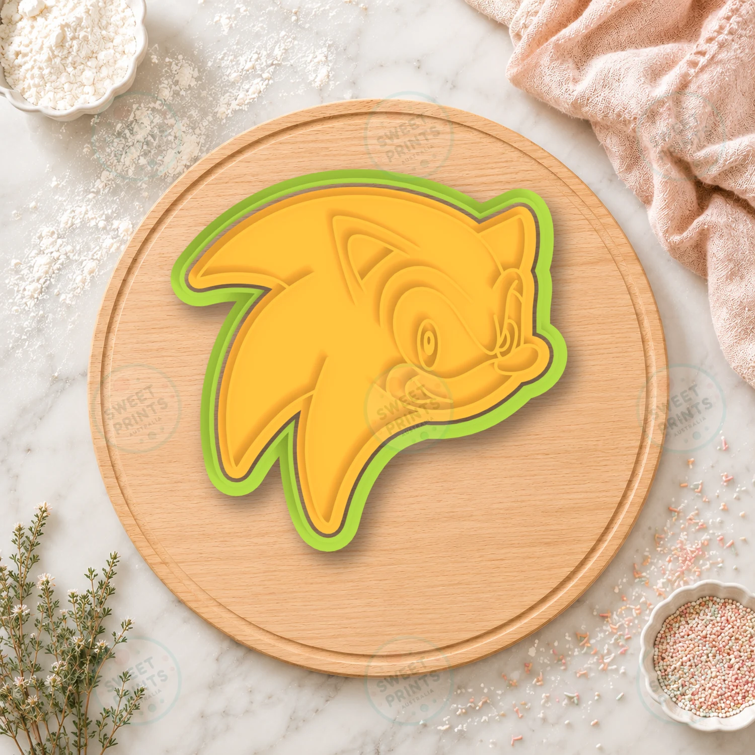 Sonic Head Profile Cookie Cutter & Stamp cookie cutter