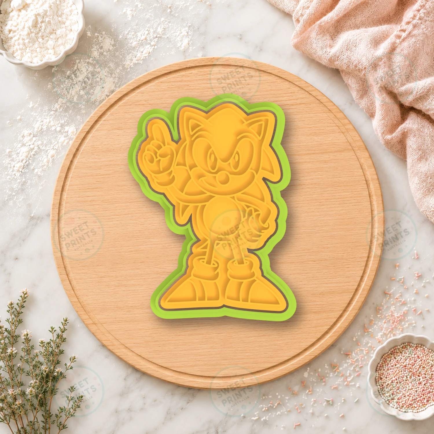 Sonic Peace Sign Cookie Cutter & Stamp cookie cutter