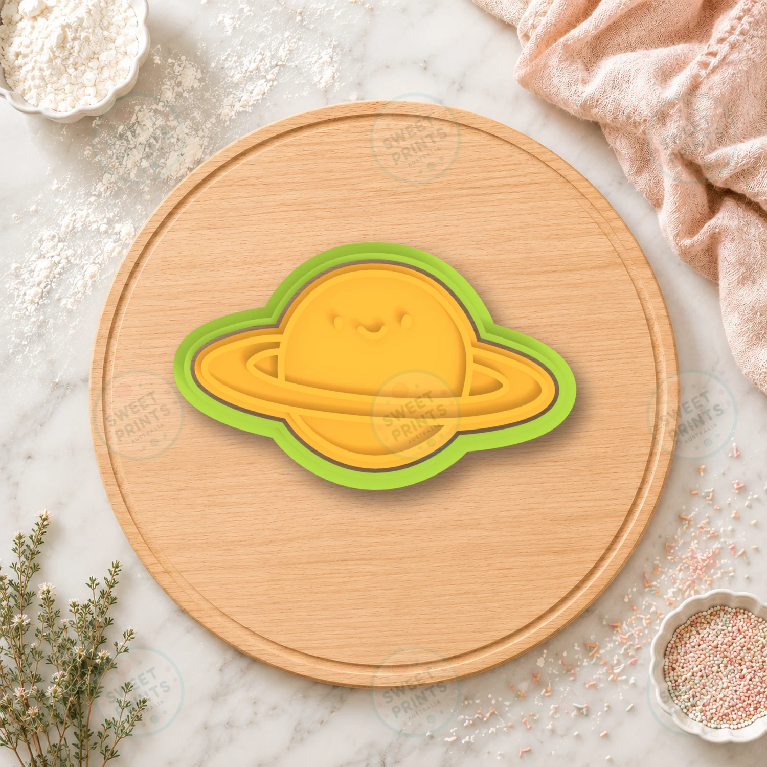 Cute Saturn Cookie Cutter & Stamp cookie cutter