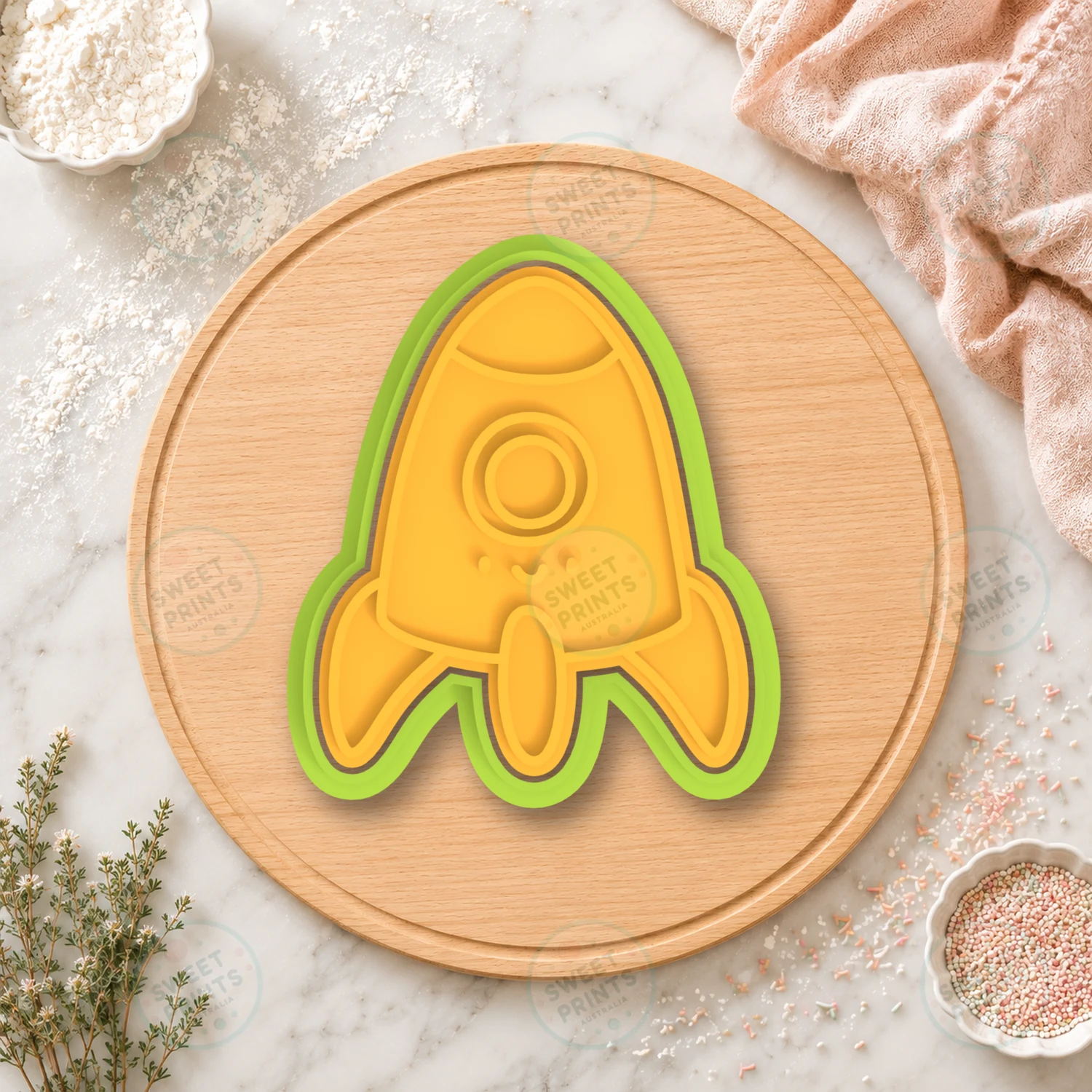 Cute Rocket Cookie Cutter & Stamp cookie cutter