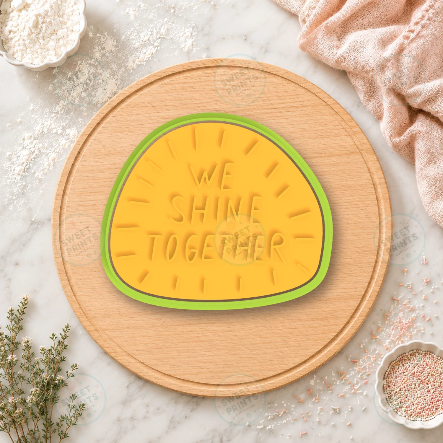We Shine Together Text Cookie Cutter & Stamp cookie cutter