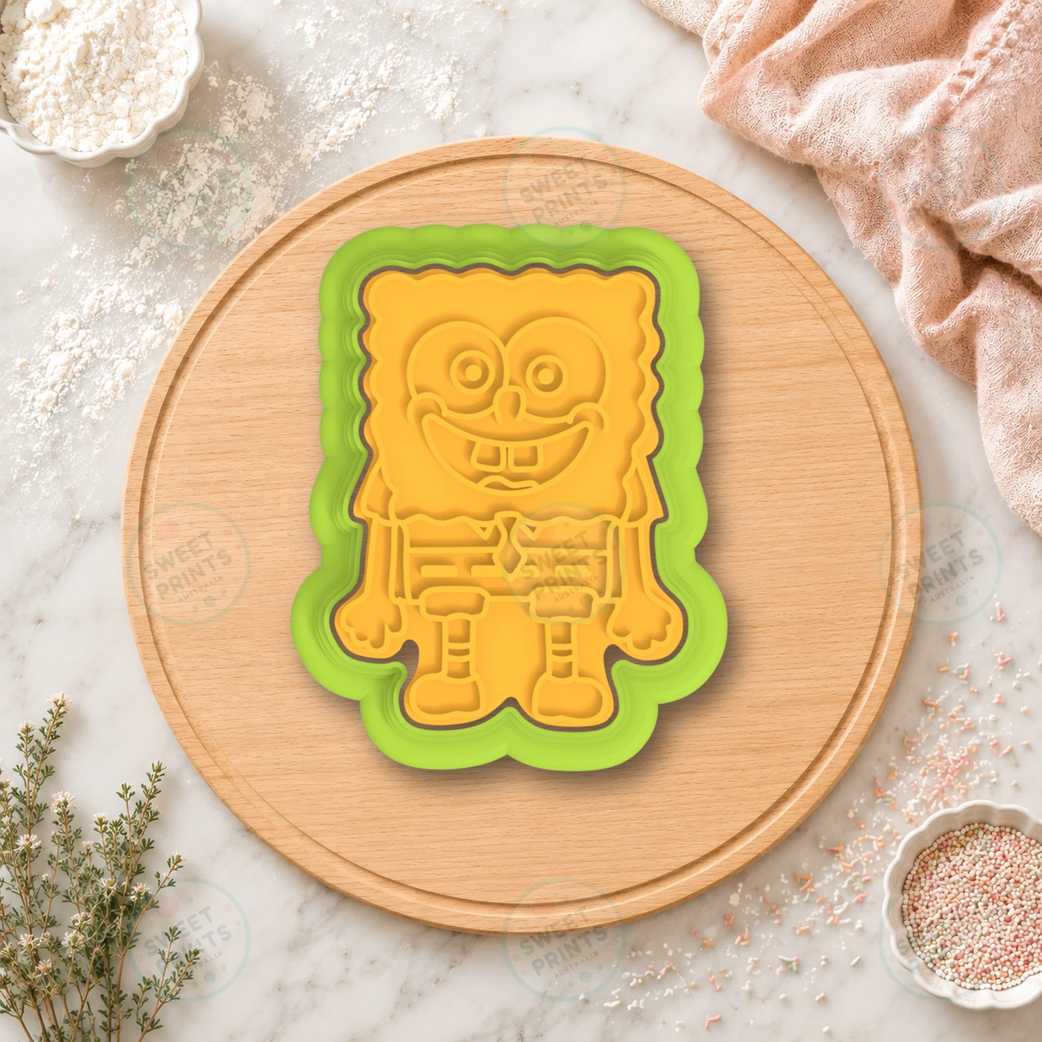 Spongebob Alone Cookie Cutter & Stamp cookie cutter