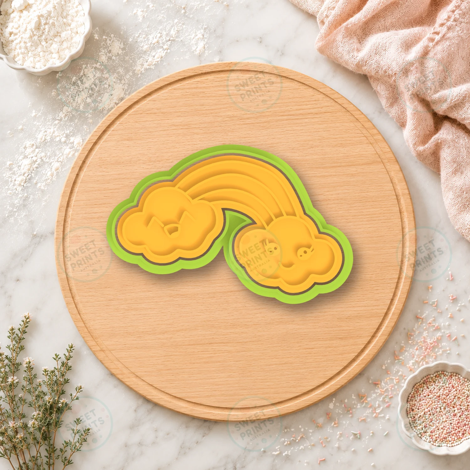 Rainbow With Clouds 1 Cookie Cutter & Stamp cookie cutter