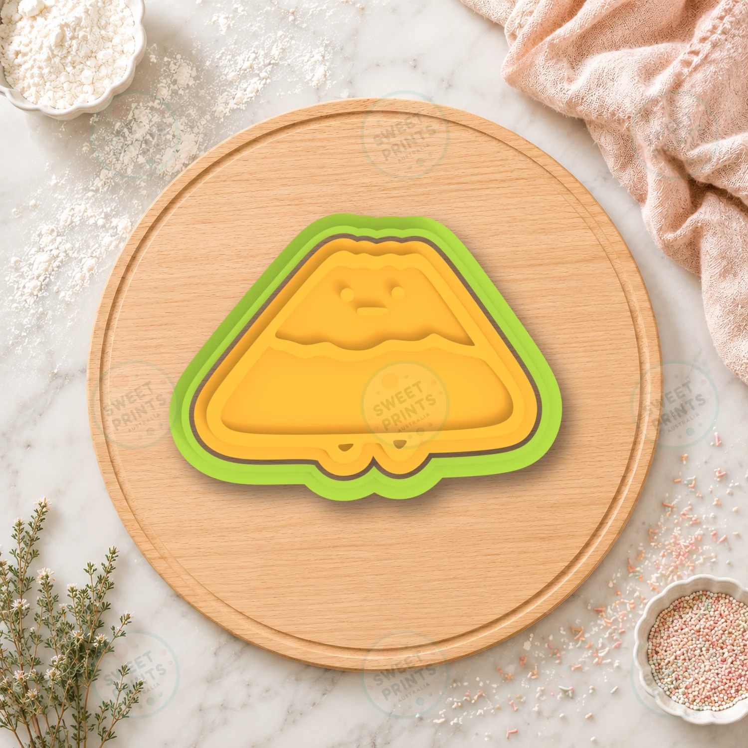 Kawaii Mountain Character Cookie Cutter & Stamp cookie cutter