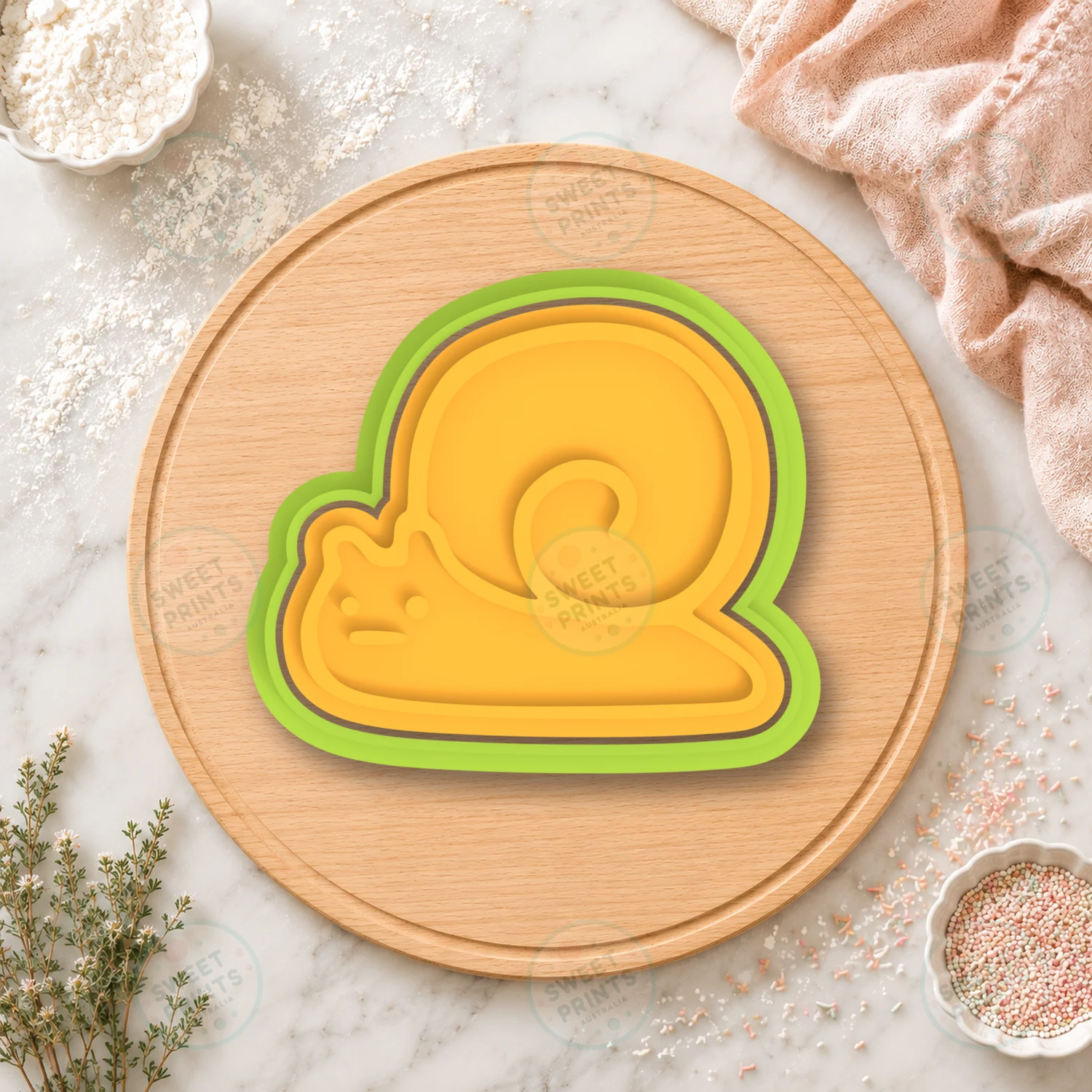 Kawaii Snail Cookie Cutter & Stamp cookie cutter