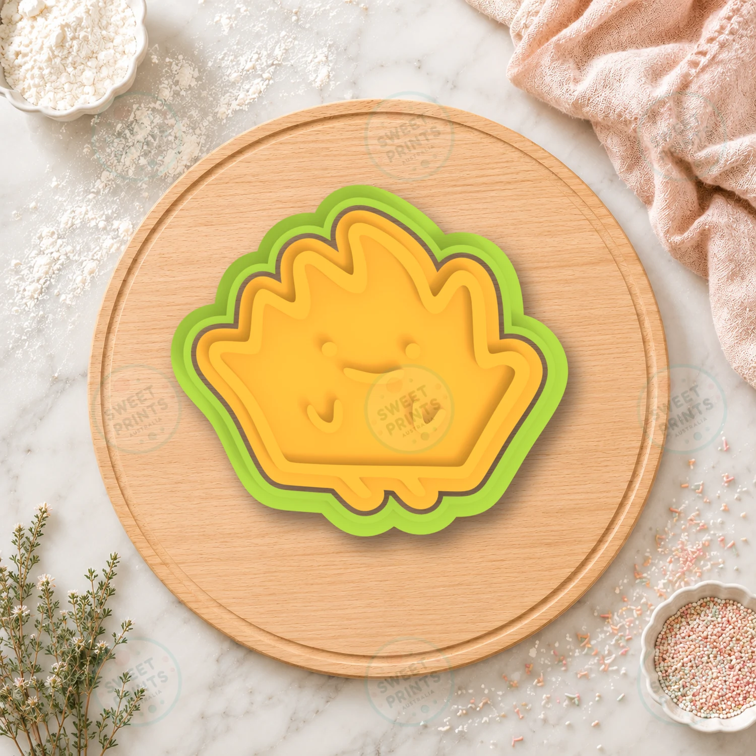 Kawaii Leaf Character Cookie Cutter & Stamp cookie cutter