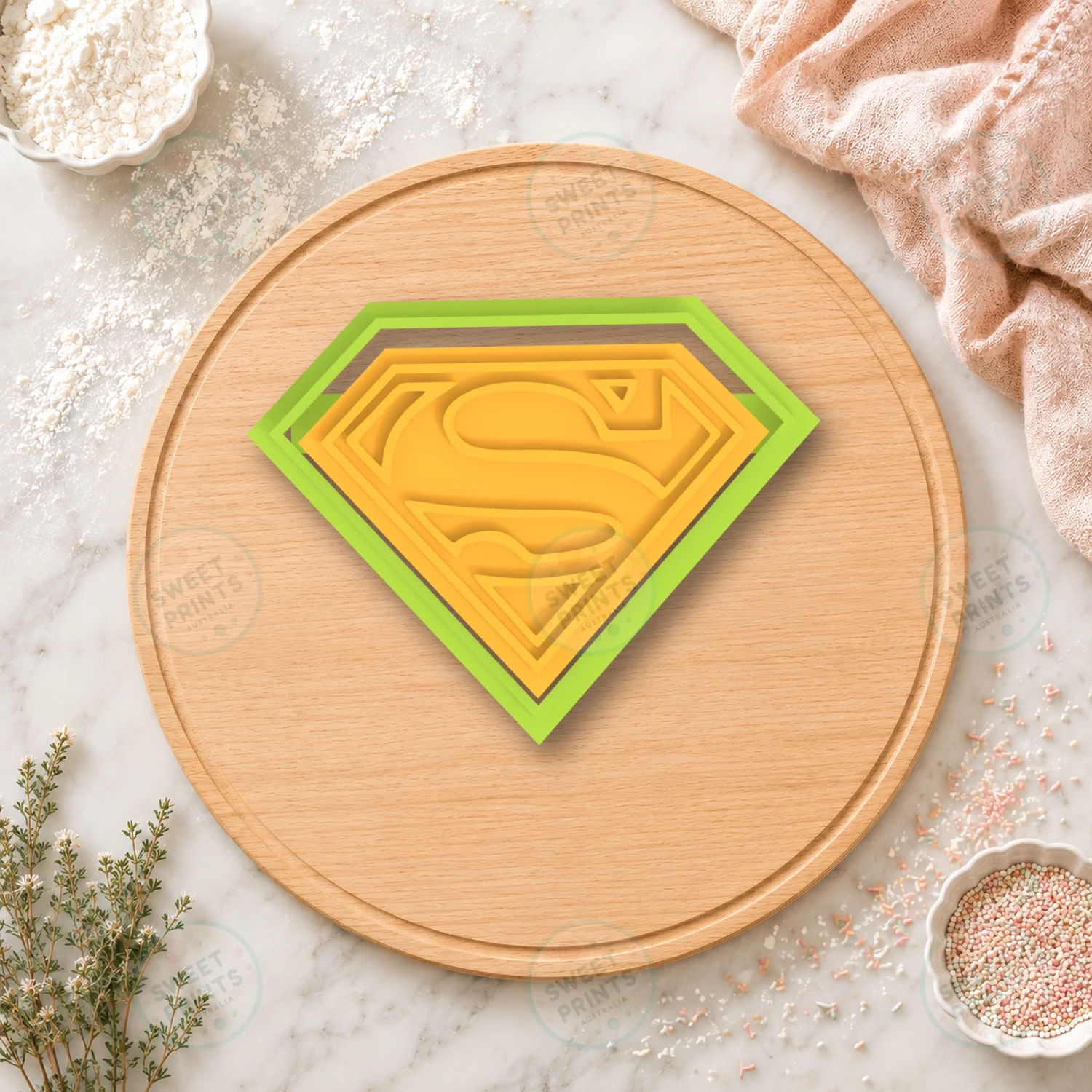 Superman Logo Cookie Cutter & Stamp cookie cutter
