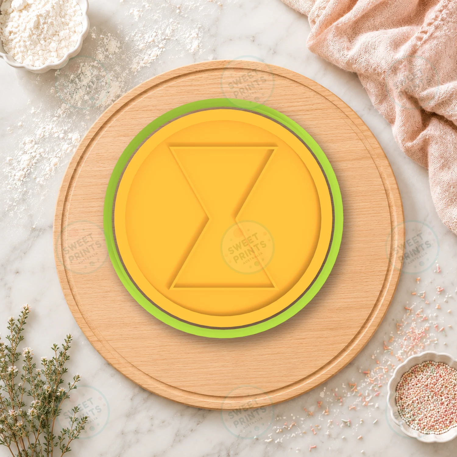 Superhero Hourglass Emblem Cookie Cutter & Stamp cookie cutter