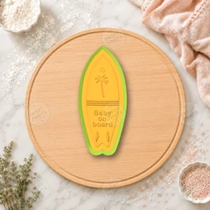 Surf Board Baby Shower Cookie Cutter & Stamp