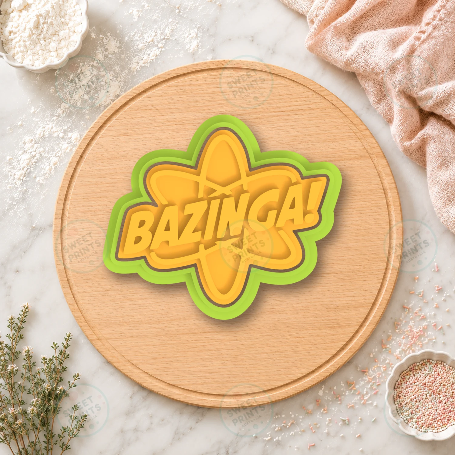 Bazinga Atom Burst Cookie Cutter & Stamp cookie cutter