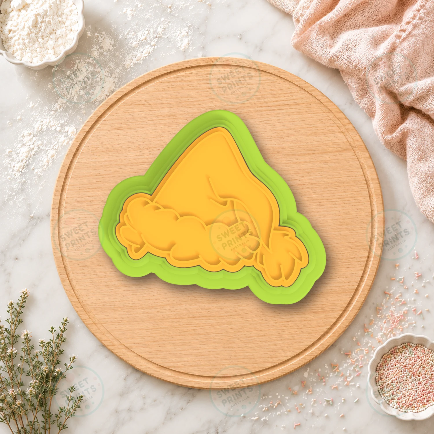 Grinch Santa Hat Cookie Cutter & Stamp cookie cutter